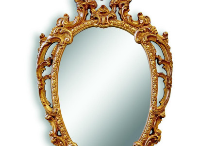 Classic r Large Mirror Wall mirror Hanging mirror Wood Gold Coat rack 64x104cm