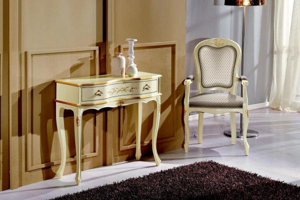 Chic Designer Luxury Baroque Armchair Italian Wood Chair Living room Furniture
