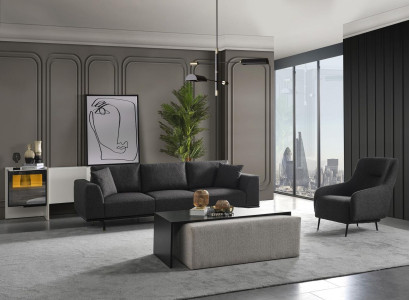 Sofa set Sofa 4 Seater Four Seater Armchair Set Fabric Modern Gray