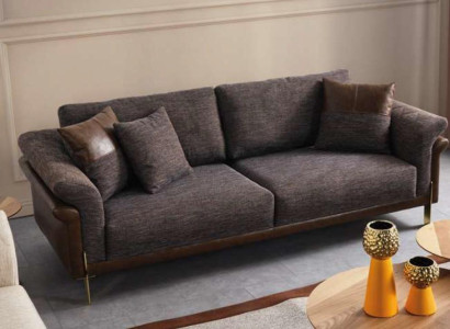 Sofa set Sofa 3 Seater Gray Armchair Living room Furniture Luxury Design