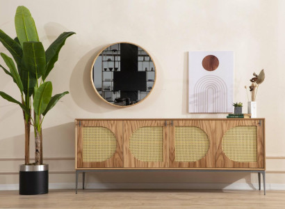 Sideboard with Mirror Sideboard Sideboards Wood Wardrobe Furniture Brown new