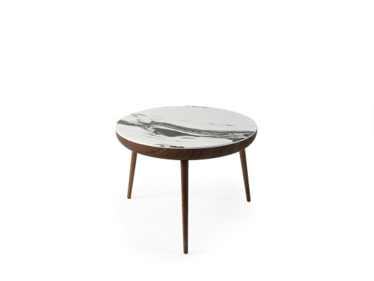 Coffee tables set 2 pcs. Table Living room Furniture Round White Wood Design