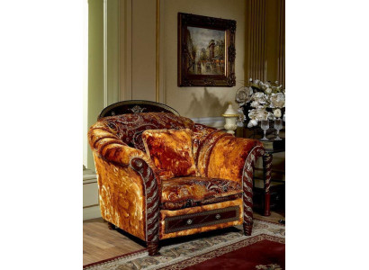 Luxury Class Baroque Rococo Armchair Textile TV Couch Sofa Armchair (without 3+2)