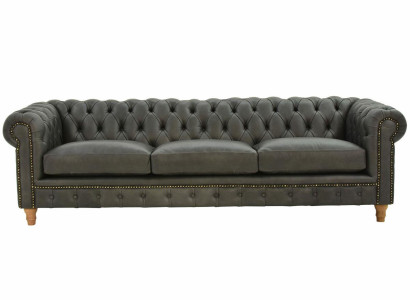 Design Leather Sofa Couch - Chesterfield Upholstery Three Seater 240cm new