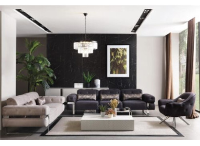 Sofa set Set 431 Seat 3x Coffee tables Couch Suite Design Tables 6pcs.