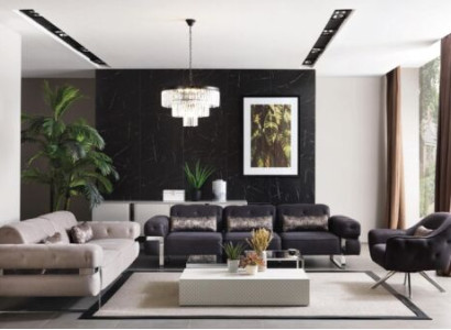 Sofa set Set 431 Seat 3x Coffee tables Couch Suite Design Tables 6pcs.