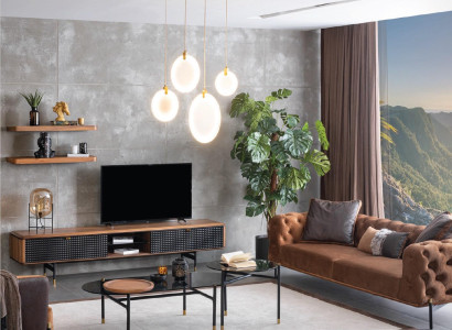 Wall shelf Living room Design Real wood brown Color new Furniture Material Wood