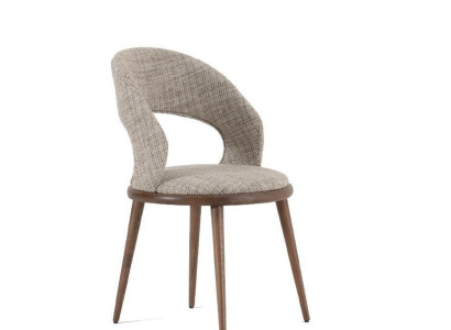 Dining room chair Wood Textile Luxury Upholstery Furniture Style Modern gray