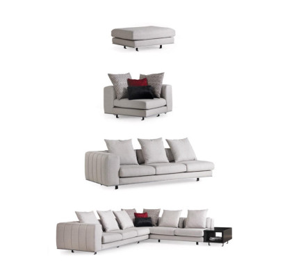 Living landscape Corner sofa Sofa L-shape Couch Seat Textile Upholstery Design