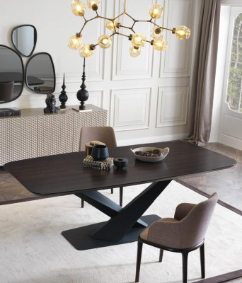 Dining table Table 4x Chairs Sideboard Mirror 7tlg Design Group Suite