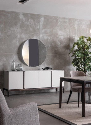 Living room Sideboard Mirror Luxury Group Suite Set 2-piece new gray