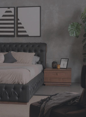 Bed Wardrobe 2x Bedside table Luxury Bedroom Upholstery Design new