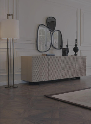 Living room Mirror Sideboard Wardrobe Elegant Design Luxury 2-piece. new Beige