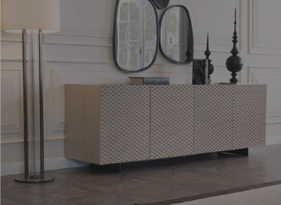 Living room Mirror Sideboard Wardrobe Elegant Design Luxury 2-piece. new Beige