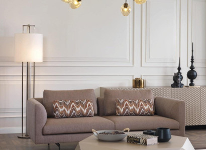 Living room Sofa Upholstery 3 Seater Couches Seating Set Textile Gray