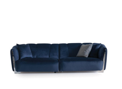 Living room Sofa Couch Designer Textile Seat Upholstery Design Blue