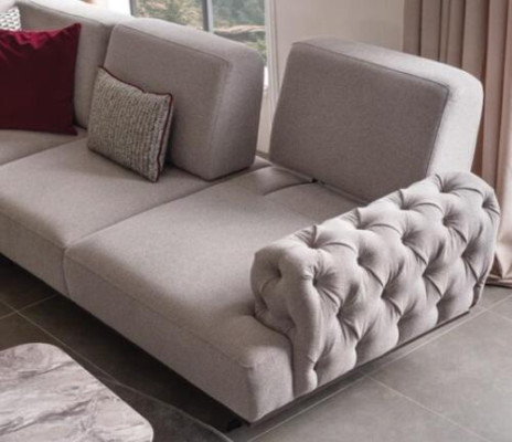 Corner sofa Design Furniture Corner suite Fabric sofa Textile Corner sofa Furniture 355x280cm