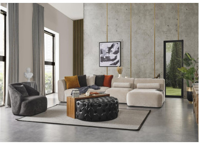 Set Corner sofa L-shape Seat1 Sofa set Coffee table Stool Living room