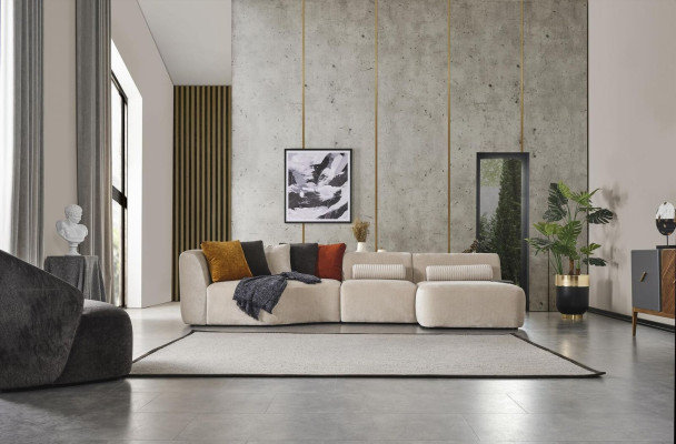 Set Corner sofa L-shape Seat1 Sofa set Coffee table Stool Living room