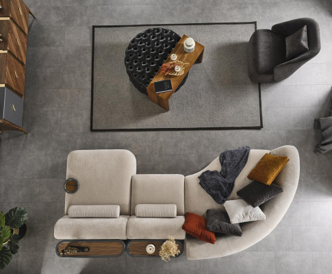 Set Corner sofa L-shape Seat1 Sofa set Coffee table Stool Living room