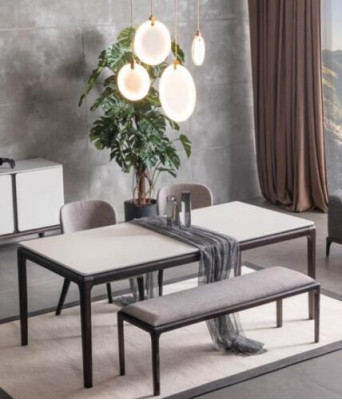 Dining room Set Table 2x Chairs Sideboard Mirror Stool 6-piece Dining set new