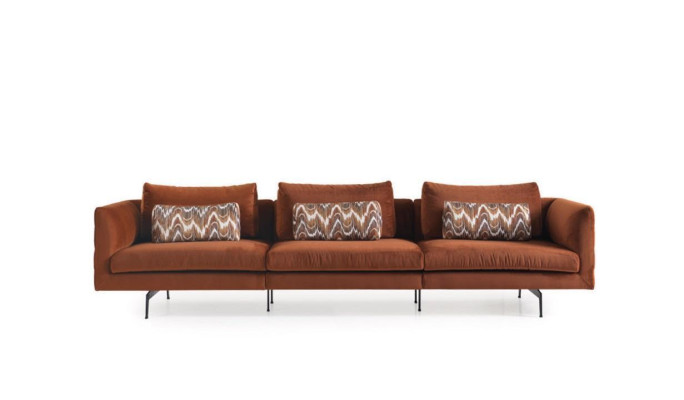 Living room Sofa 4 Seater Couch Seat Upholstery Couches Design brown