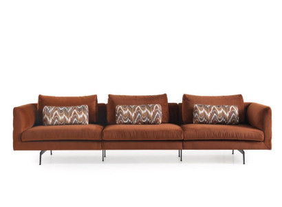 Living room Sofa 4 Seater Couch Seat Upholstery Couches Design brown