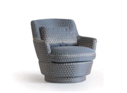 Luxury Armchair Design Furniture Wood with Textile Single Seater Couch Lounge Club