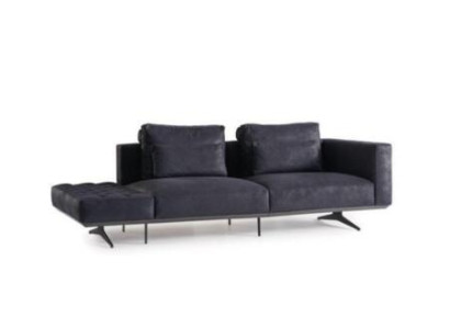 Design Sofa set 3 Seater Textile Couch Upholstery Sofa Couches Black