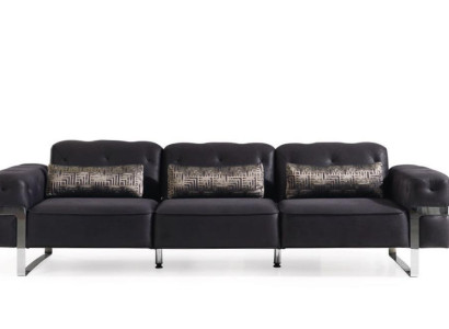 Sofa 3 Seater Three Seater Textile Luxury Furniture Design Couch Black
