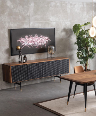 Living room sideboard brown luxury style modern wood sideboard loft 228cm