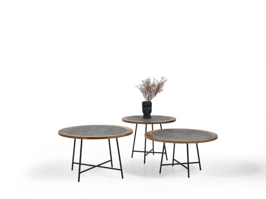 Coffee table Design Wood Round Brown Side Table Living room Tables new