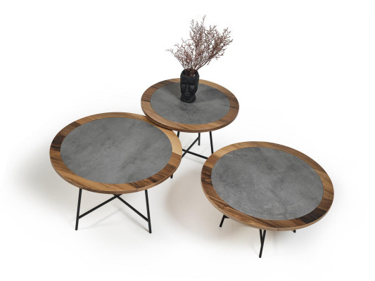 Coffee table Design Wood Round Brown Side Table Living room Tables new