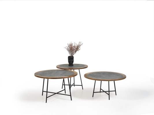 Coffee table Design Wood Round Brown Side Table Living room Tables new