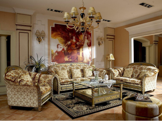 Baroque Rococo 3 Seater Couch Upholstery Sofa Classic Sofas Couches Textile Fabric