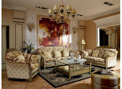 Baroque Rococo 3 Seater Couch Upholstery Sofa Classic Sofas Couches Textile Fabric