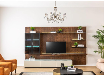 Luxury Wall unit Wardrobe Shelf Living room Display case Wall units Wood Design