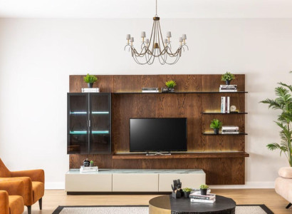 Luxury Wall unit Wardrobe Shelf Living room Display case Wall units Wood Design