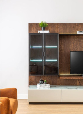 Luxury Wall unit Wardrobe Shelf Living room Display case Wall units Wood Design
