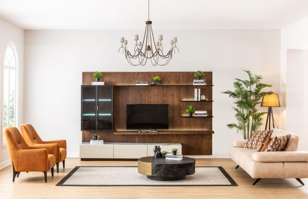 Luxury Wall unit Wardrobe Shelf Living room Display case Wall units Wood Design