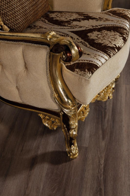 Golden Sofa Set Baroque Rococo Set Complete Couch Sofa 5pcs. new