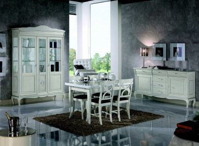 Design Dining room Set Suite 7tlg Wood Furniture Chest of drawers 4x Chair Table Display case new