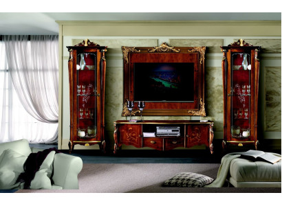 Set Suite 4-piece Italian Furniture 2x Display case Sideboard TV-cabinet Wall plate Wardrobe
