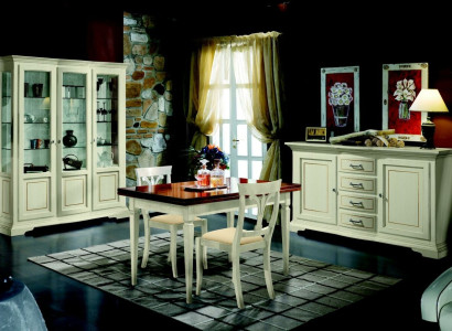 Design Dining room Set Suite 5tlg Wood Furniture Chest of drawers 2x Chair Table Display case new
