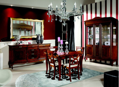 Dining table 4 Chairs Display case Chest of drawers Mirror Complete's Dining room Suite 8pcs new