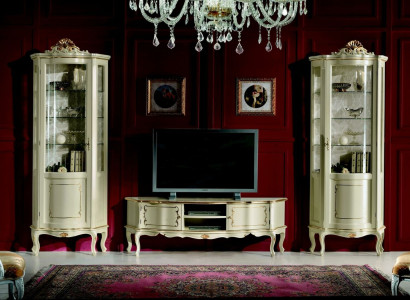 Design Set Suite 3-piece TV cabinet with 2x Display case Italian luxury furniture baroque style