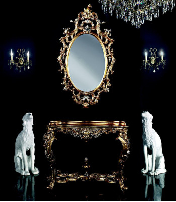 Design Consoles Table Chest of drawers with Mirror Luxury Furniture Set Console 2pcs.
