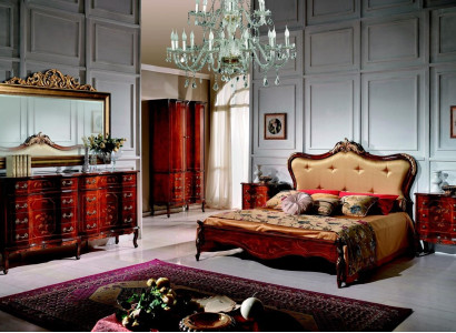 Set 3 pieces Bedroom Suite Bed 2x Bedside table Italian Baroque Furniture new