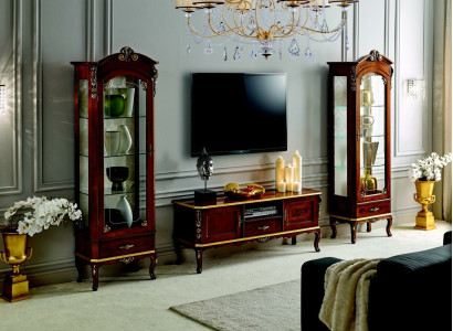 Living room Wall Wardrobe Display case TV cabinet sideboard real Wood Cabinets italy Furniture