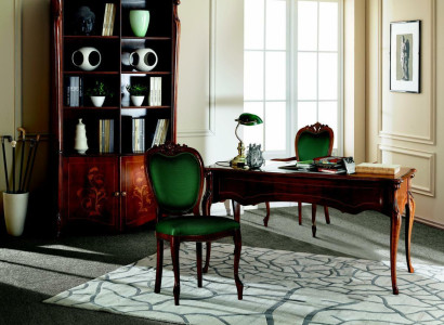 Italian Style Furniture Office Furnishings Desk Table Armchair Set 3pcs.